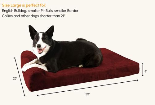 Show full view: Big Barker Jr. Pillow Top with Headrest Orthopedic Dog Bed, Burgundy, Large slide 3 of 11