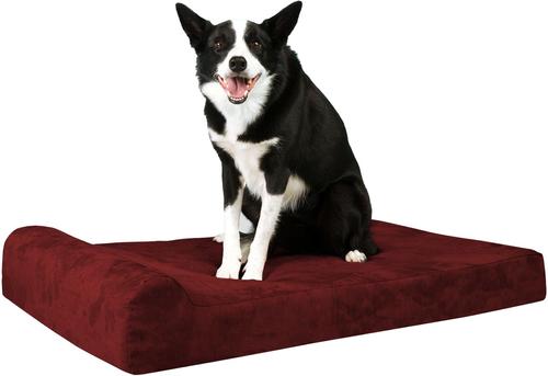 Show full view: Big Barker Jr. Pillow Top with Headrest Orthopedic Dog Bed, Burgundy, Large slide 4 of 11