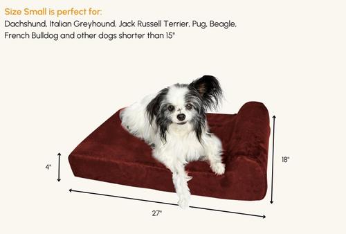 Show full view: Big Barker Jr. Pillow Top with Headrest Orthopedic Dog Bed, Burgundy, Small slide 3 of 10