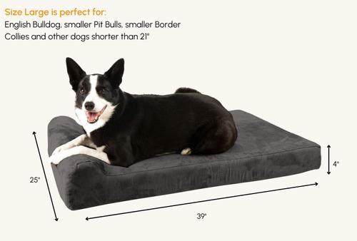 Show full view: Big Barker Jr. Pillow Top with Headrest Orthopedic Dog Bed, Charcoal Gray, Large slide 2 of 10