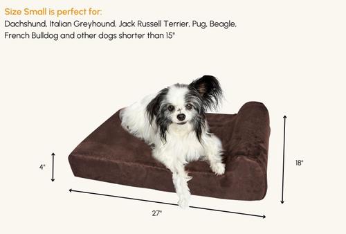 Show full view: Big Barker Jr. Pillow Top with Headrest Orthopedic Dog Bed, Chocolate, Small slide 2 of 9