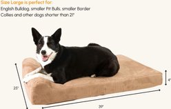 Big Barker Jr. Pillow Top with Headrest Orthopedic Dog Bed, Khaki, Large slide 2 of 7