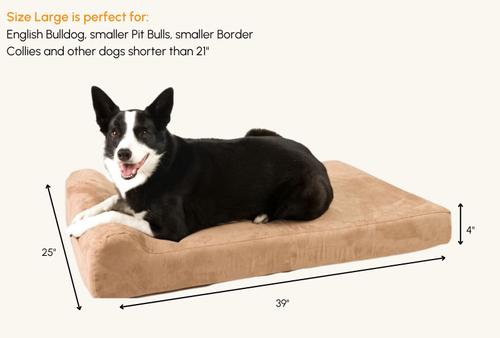 Show full view: Big Barker Jr. Pillow Top with Headrest Orthopedic Dog Bed, Khaki, Large slide 2 of 10
