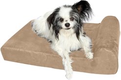 Big Barker Jr. Pillow Top with Headrest Orthopedic Dog Bed, Khaki, Small
