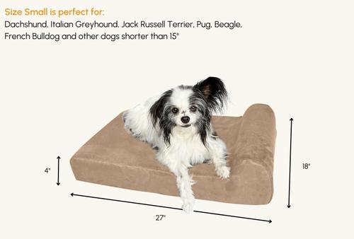 Show full view: Big Barker Jr. Pillow Top with Headrest Orthopedic Dog Bed, Khaki, Small slide 3 of 10