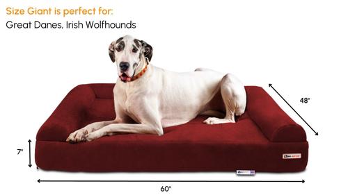 Show full view: Big Barker Sofa Edition Orthopedic Bolster Dog Bed with Removable Cover, Burgundy, Giant slide 2 of 8