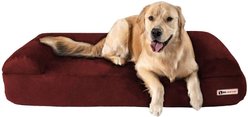 Big Barker Sofa Edition Orthopedic Bolster Dog Bed with Removable Cover, Burgundy, Large