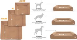 Big Barker Sofa Edition Orthopedic Bolster Dog Bed with Removable Cover, Burgundy, Large slide 2 of 7