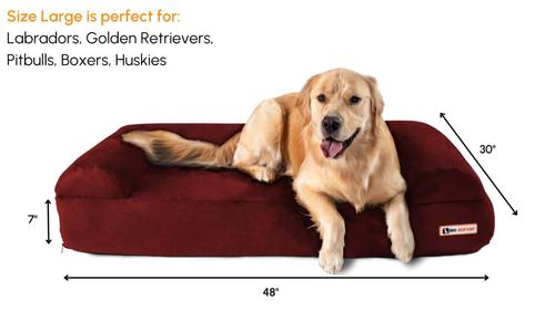 Show full view: Big Barker Sofa Edition Orthopedic Bolster Dog Bed with Removable Cover, Burgundy, Large slide 2 of 8