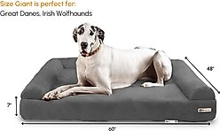 Big Barker Sofa Edition Orthopedic Bolster Dog Bed with Removable Cover, Charcoal Gray, Giant slide 2 of 7