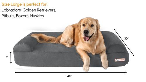 Show full view: Big Barker Sofa Edition Orthopedic Bolster Dog Bed with Removable Cover, Charcoal Gray, Large slide 3 of 9