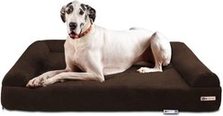 Big Barker Sofa Edition Orthopedic Bolster Dog Bed with Removable Cover, Chocolate, Giant