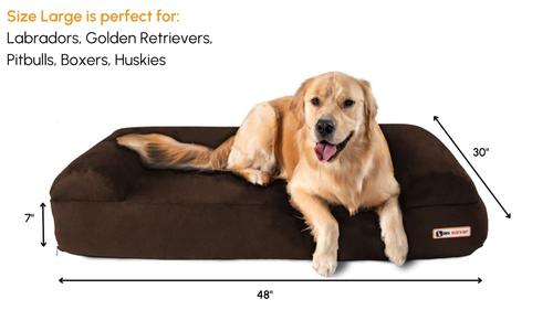 Show full view: Big Barker Sofa Edition Orthopedic Bolster Dog Bed with Removable Cover, Chocolate, Large slide 2 of 8