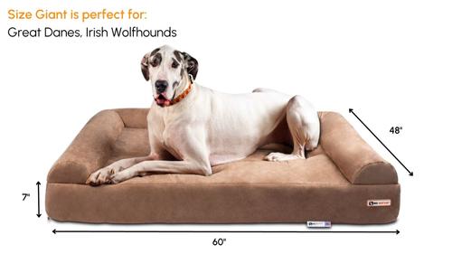Show full view: Big Barker Sofa Edition Orthopedic Bolster Dog Bed with Removable Cover, Khaki, Giant slide 2 of 8