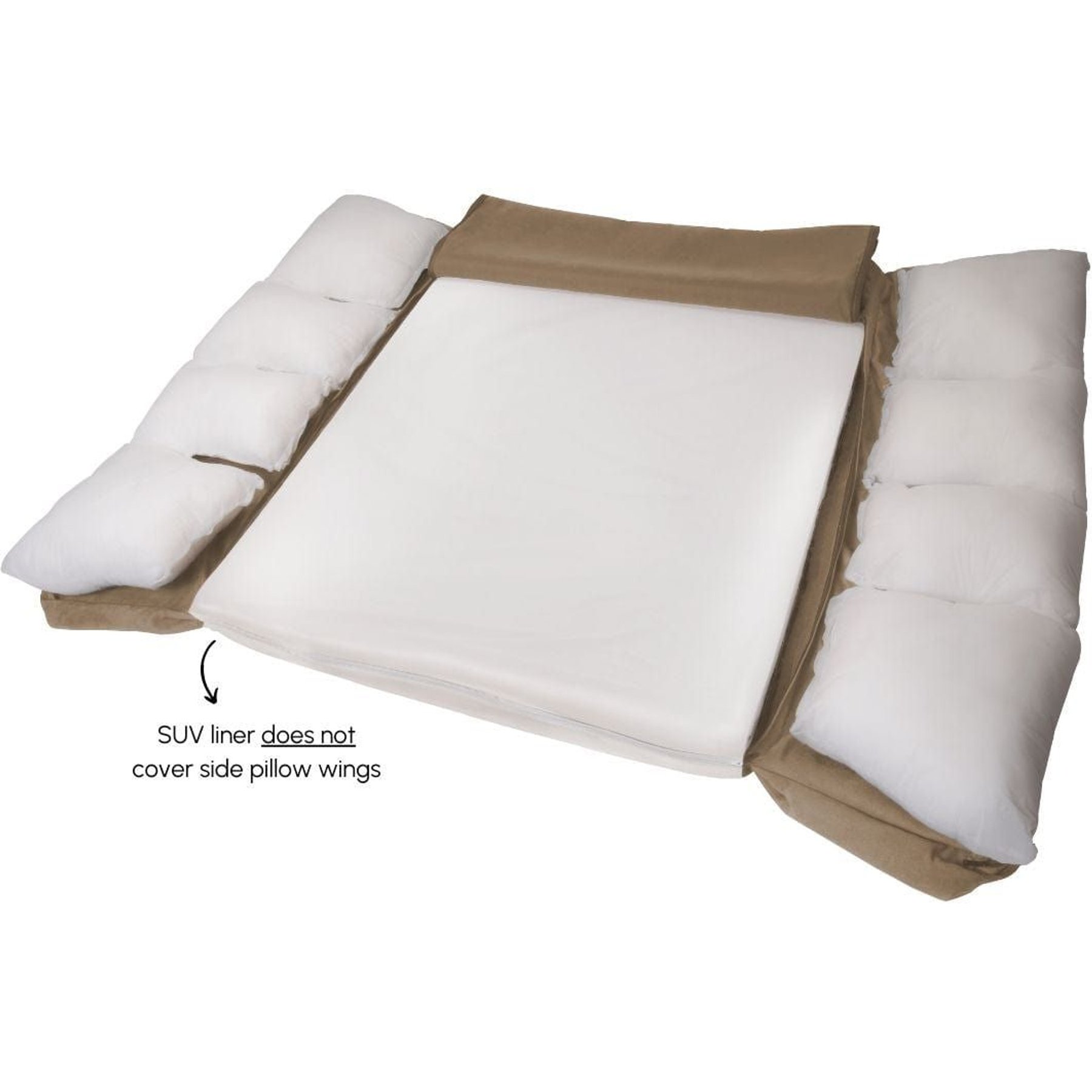 Big Barker SUV Edition Waterproof Liner for Backseat Barker Dog Travel Beds, White, Large