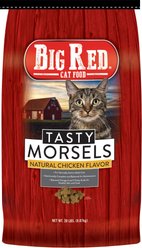 Big Red Tasty Morsels Natural Chicken Flavor Dry Cat Food, 20-lb bag slide 1 of 9
