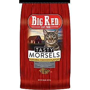 Big Red Tasty Morsels Natural Chicken Flavor Dry Cat Food, 20-lb bag