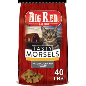 Big Red Tasty Morsels Natural Chicken Flavor Dry Cat Food, 40-lb bag