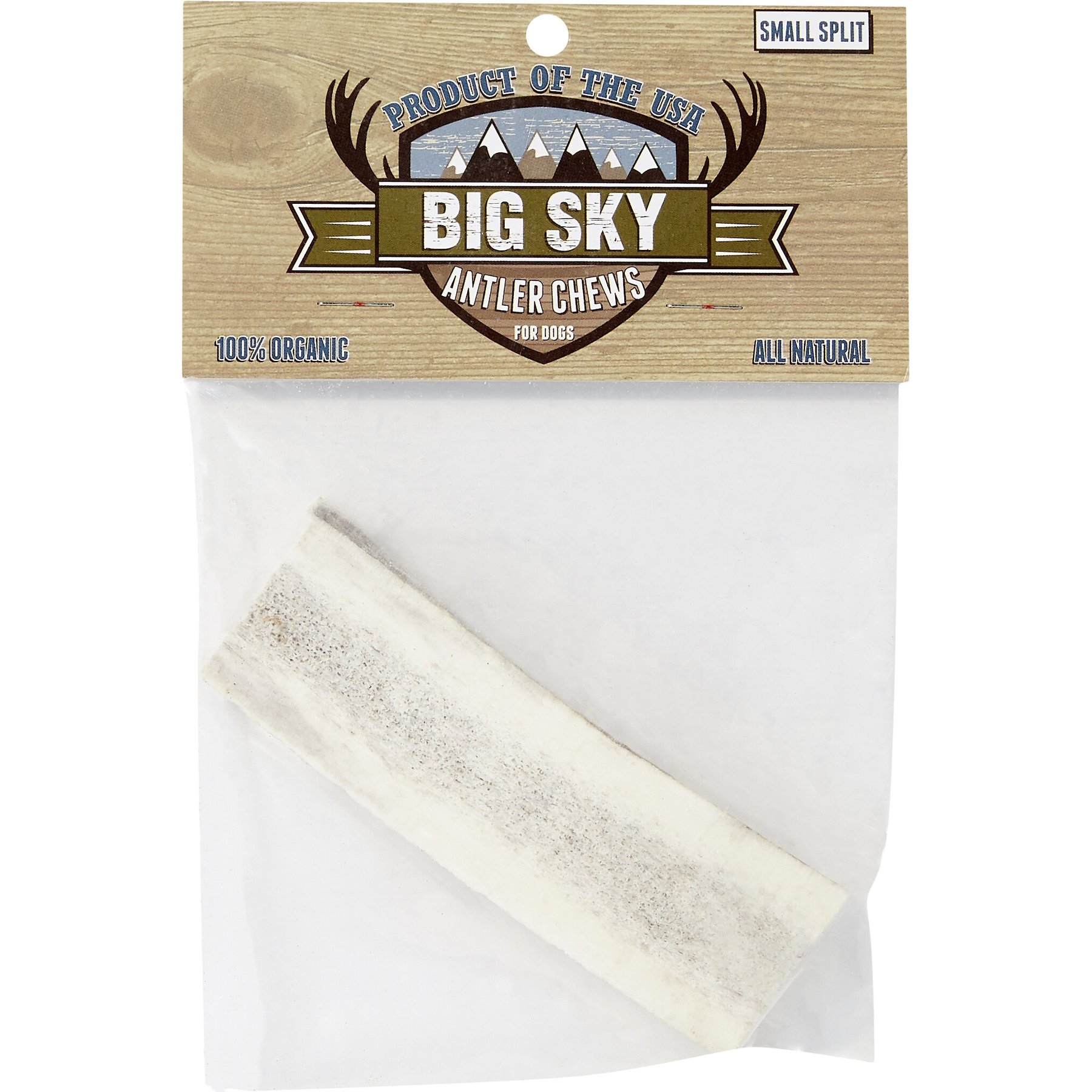 Big Sky Antler Chews Natural Elk Antler Splits Dog Chews, Small, 3-4"