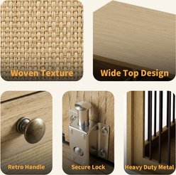 PureCozy Heavy Duty Furniture Style Chew Resistant Dog Crate with Left Kennel, Large: 40-in, Light Oak slide 2 of 9