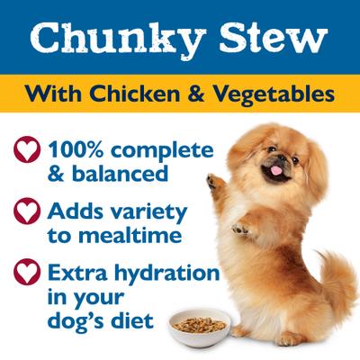 Show full view: Bil-Jac Chunky Stew Chicken & Vegetables Recipe Wet Dog Food, 3.5-oz tub, case of 12 slide 5 of 7