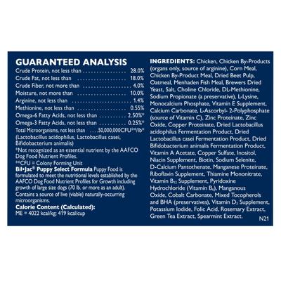 Show full view: Bil-Jac Puppy Select Chicken Recipe Dry Dog Food, 6-lb bag slide 6 of 9