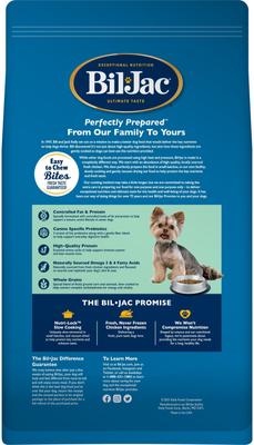 Show full view: Bil-Jac Small Breed Senior Chicken, Oatmeal & Yam Recipe Dry Dog Food, 6-lb bag slide 4 of 9