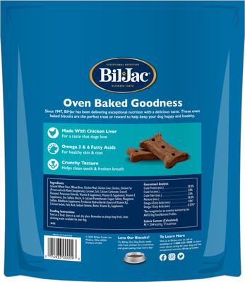 Show full view: Bil-Jac Small & Medium Biscuit Crunchy Dog Treats, 4-lb bag slide 3 of 9