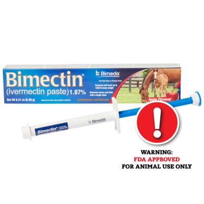 Show full view: Bimeda Bimectin Ivermectin 1.87% Paste Horse Dewormer, 0.21-oz tube slide 1 of 5