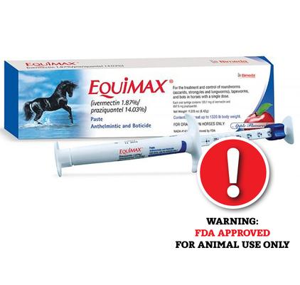 Show full view: Bimeda Equimax Ivermectin & Praziquantel Paste Horse Dewormer, 6.42-gm slide 1 of 3