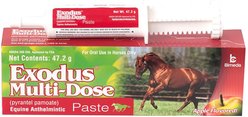 Bimeda Exodus Pyrantel Pamoate Multi-Dose Paste Horse Dewormer, 1.66-oz tube