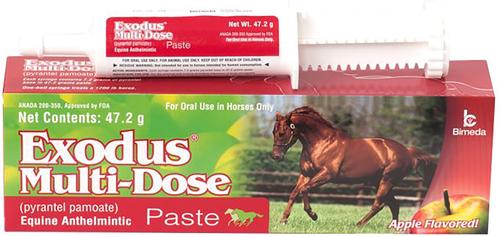 Show full view: Bimeda Exodus Pyrantel Pamoate Multi-Dose Paste Horse Dewormer, 1.66-oz tube slide 1 of 2