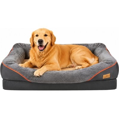 BingoPaw BingoPaw Lounger Sofa Orthopedic Dog Bed, Grey, Large