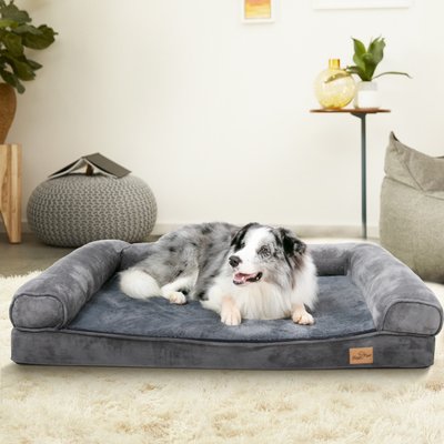 BingoPaw BingoPaw Orthopedic Sofa Dog & Cat Bed with Removable Cover, Grey, X-Large