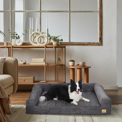 Show full view: BingoPaw Orthopedic Sofa Dog & Cat Bed with Removable Cover, Grey, X-Large slide 3 of 10
