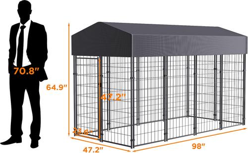 Show full view: BingoPaw Outdoor Dog & Cat Kennel with Cover, Black, Large slide 5 of 8