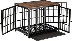 BingoPaw Wooden 3-Door Furniture Style Dog & Cat Crate End Table with Removable Tray, Black, Medium slide 2 of 9