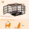 Show in main carousel: BingoPaw Wooden 3-Door Furniture Style Dog & Cat Crate End Table with Removable Tray, Black, Medium slide 6 of 10