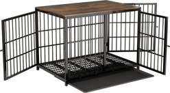 BingoPaw Wooden 3-Door Furniture Style Dog & Cat Crate End Table with Removable Tray, Black, X-Large slide 2 of 9