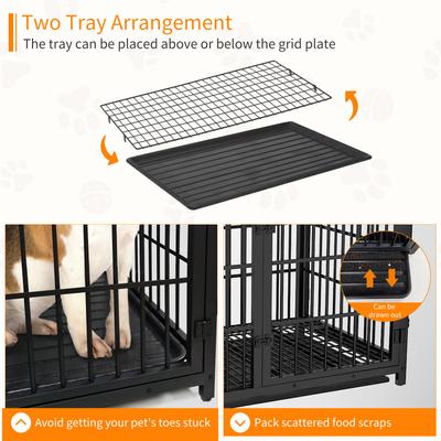 Show full view: BingoPaw Wooden 3-Door Furniture Style Dog & Cat Crate End Table with Removable Tray, Black, XX-Large slide 6 of 10
