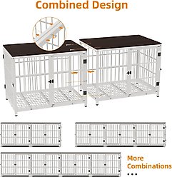 BingoPaw Wooden 3-Door Furniture Style Dog & Cat Crate End Table with Removable Tray, White, Medium slide 2 of 9