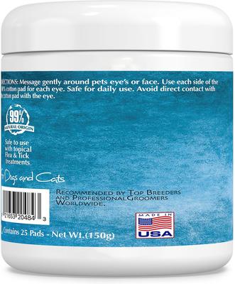 Show full view: Bio-Groom Eye-Care Unscented Pads Dog, Cat & Small Pet Eye Wipes, 5.2-fl oz bottle slide 2 of 6