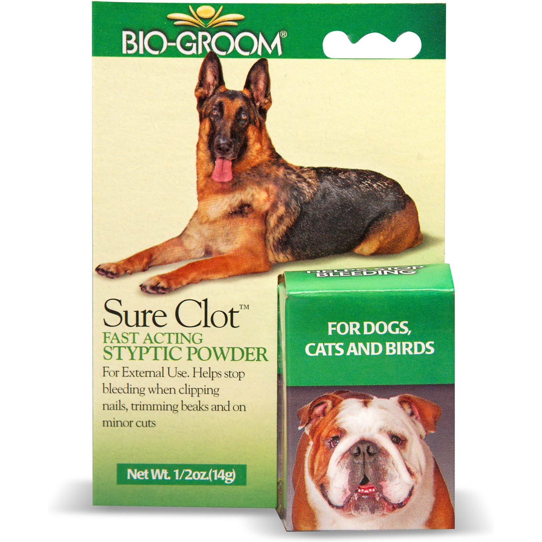 Bio-Groom Sure Clot Fast Acting Styptic Powder for Dogs, Cats & Birds, 0.5-oz bottle