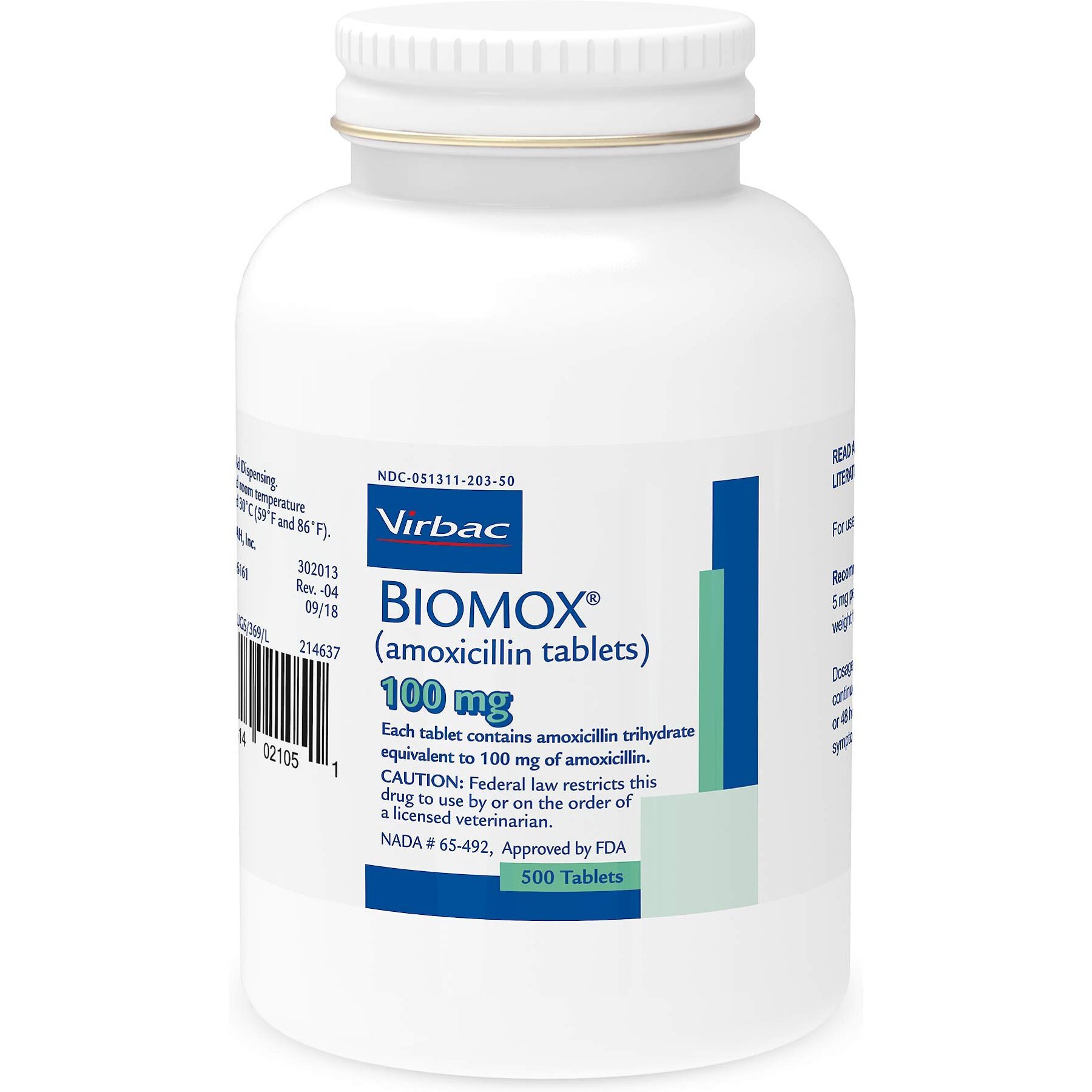 Biomox (Amoxicillin) Tablets for Dogs, 100-mg, 30 tablets