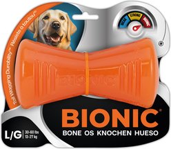 Bionic Bone Tough Treating Dog Chew Toy, Orange, Large: 6-in