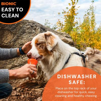 Show full view: Bionic Bone Tough Treating Dog Chew Toy, Orange, Large: 6-in slide 7 of 9