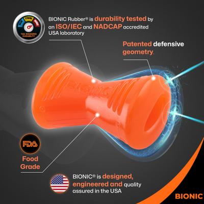 Show full view: Bionic Bone Tough Treating Dog Chew Toy, Orange, Large: 6-in slide 5 of 9
