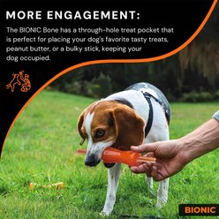 Bionic Bone Tough Treating Dog Chew Toy, Orange, Small: 3.5-in slide 2 of 8