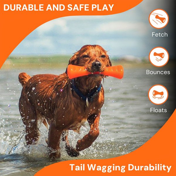 Show full view: Bionic Urban Stick Tough Treating Dog Chew Toy, Orange, Large: 10-in slide 4 of 9