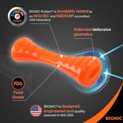 Bionic Urban Stick Tough Treating Dog Chew Toy, Orange